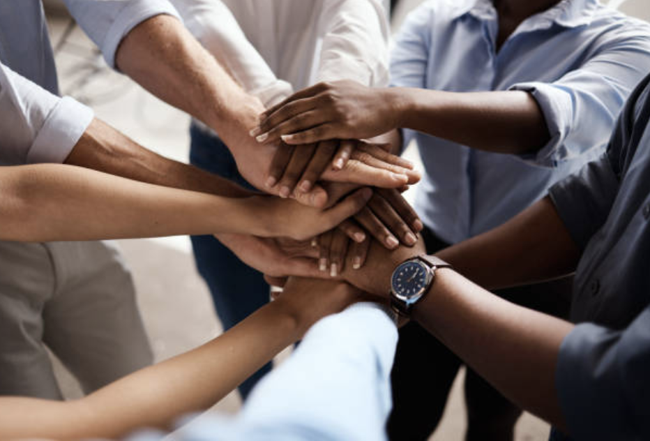 Teamwork image of hands together